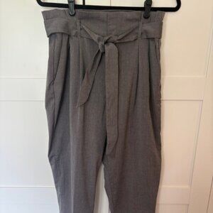 H&M High Waisted Paper Bag Trousers with a removable tie waist, Size 8